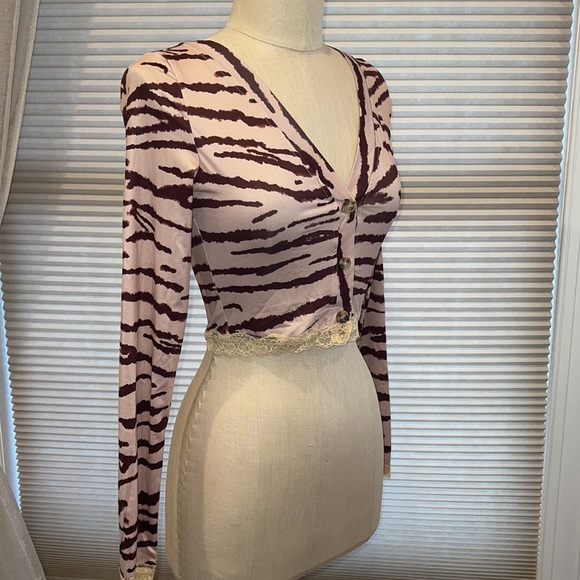 NWT Empty Soda Brown Is It Animal Crop Top - Picture 6 of 8